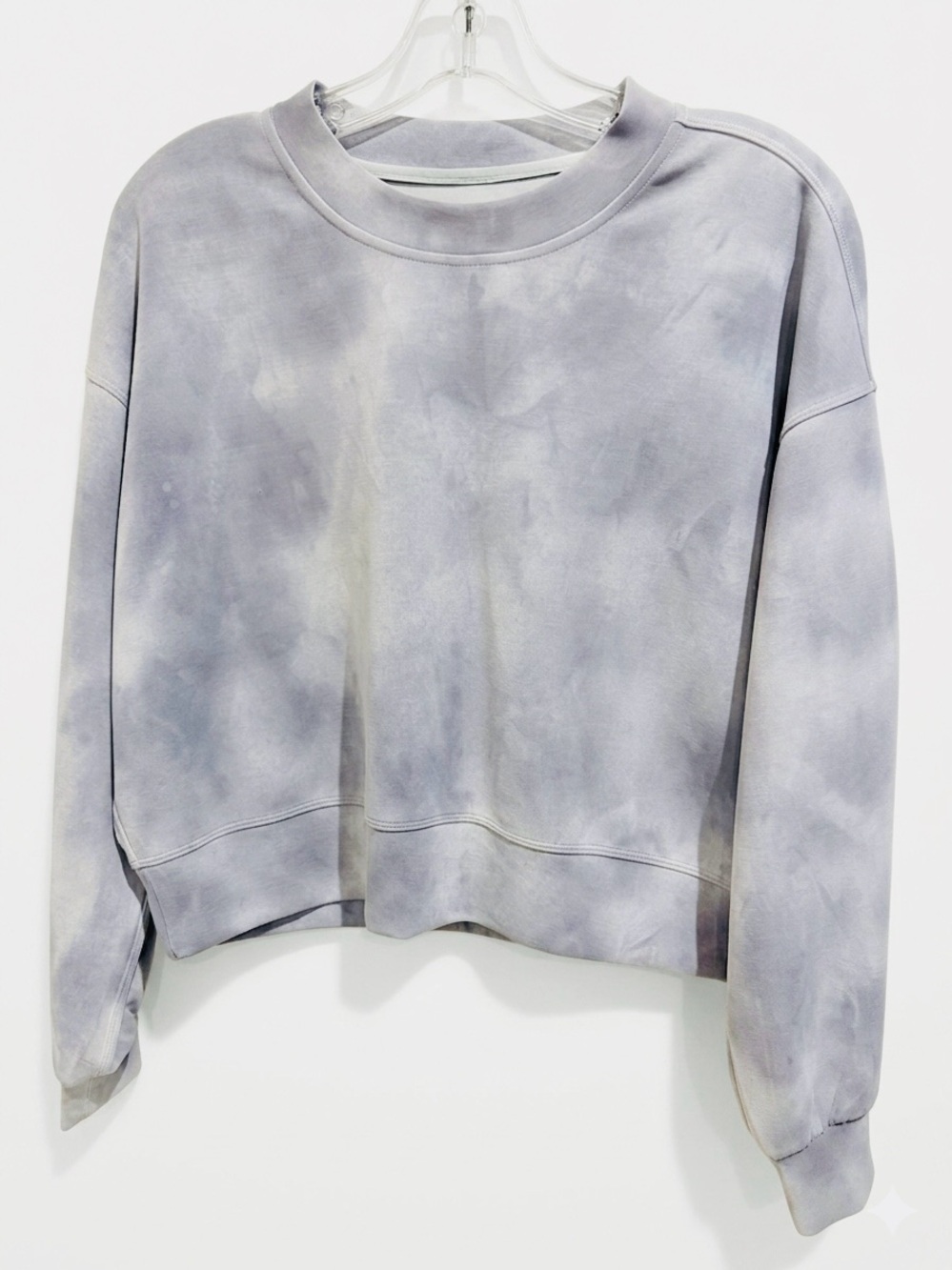 Lululemon Perfectly Oversized Cropped Crew-Softstreme Size 4 BlueGray Cloud Wash